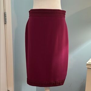 Ann Taylor Deep Red Pencil Skirt